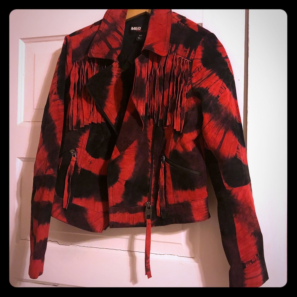 Miss Sixty Tie Dye Leather Moto Jacket